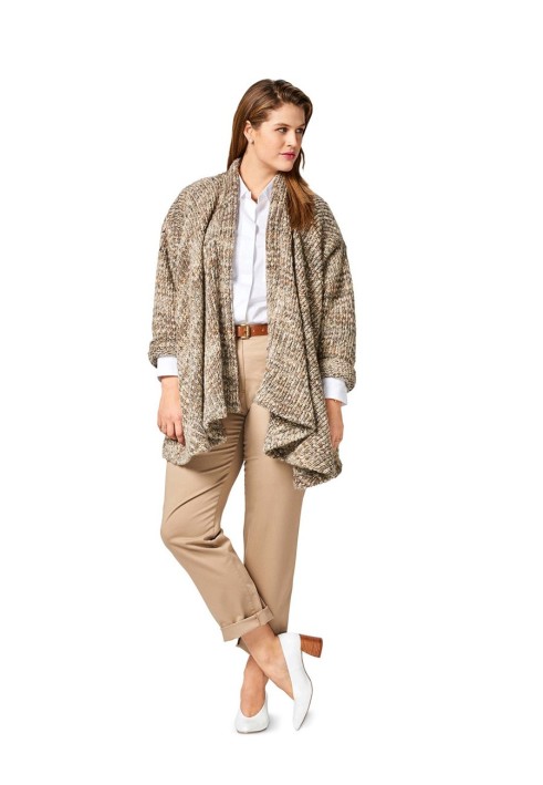 Pattern Long cardigan with draped pleats (Burda 2/2017, pattern number 6490 A)