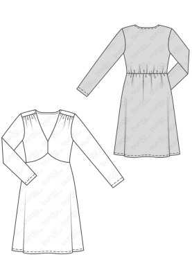 Pattern Knitted dress with long sleeves (Burda 2/2019, pattern number 6271 B)