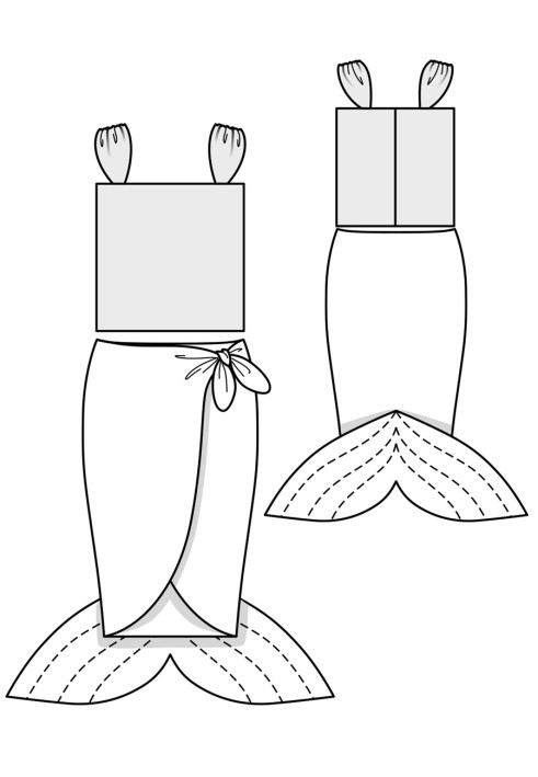 Выкройка Костюм Русалочка (Burda 1/2018, № выкройки 129)
