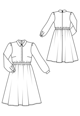 Pattern A cutaway dress with hidden button fastening (Burda 10/2020, pattern number 101)