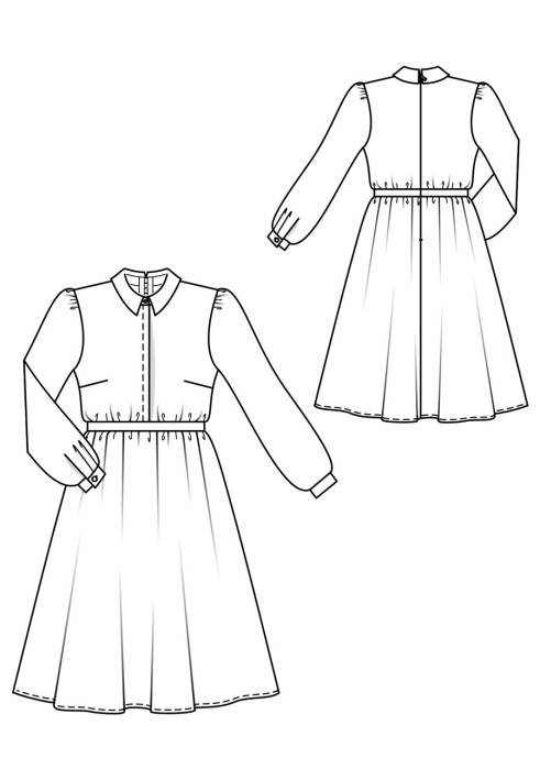 Pattern A cutaway dress with hidden button fastening (Burda 10/2020, pattern number 101)