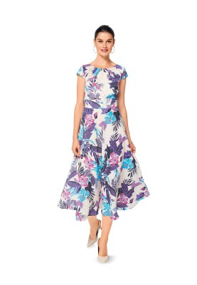 Pattern Dress with a shaped sewn-in belt (Burda 1/2017, pattern number 6529 B)