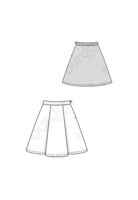 Pattern A-line skirt with a deep bow pleat (Burda 1/2020, pattern no. 6247 A)