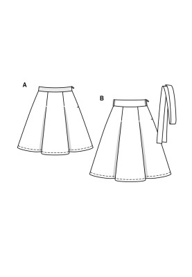 Pattern A-line skirt with a deep bow pleat (Burda 1/2020, pattern no. 6247 A)