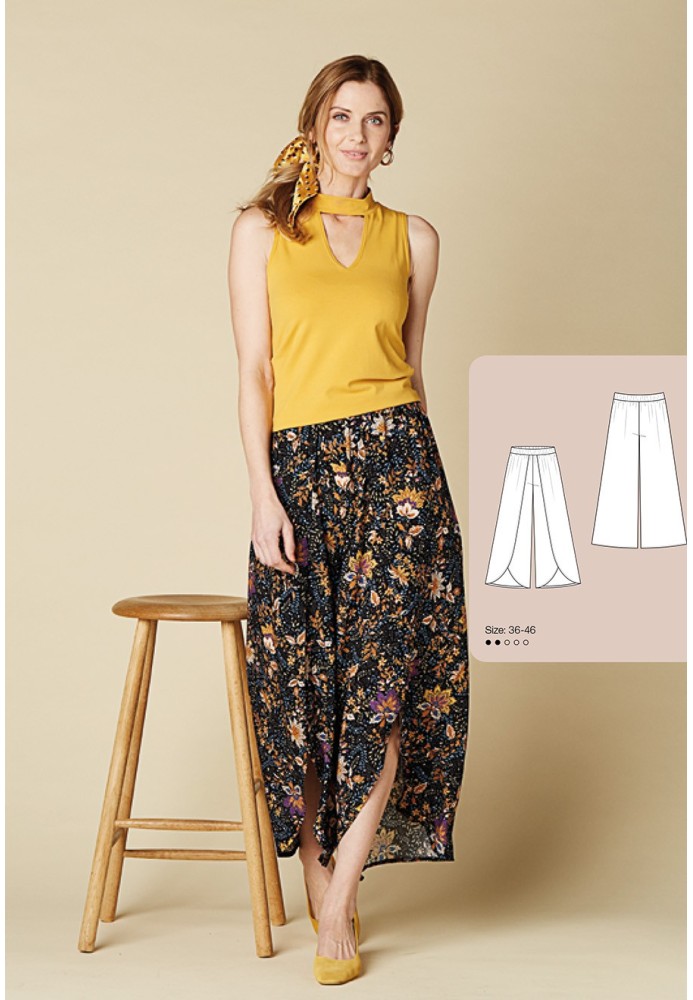 Pattern Wide trousers of an original cut (I love to sew 1/2019, pattern number 106)