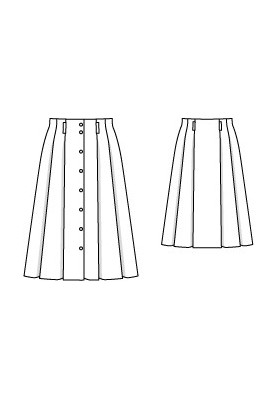 Pattern Pleated skirt with button fastening (Burda 10/2010, pattern number 105)