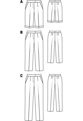 Викрійка Брюки класичні довжиною 7/8 (Burda 12/2011, № викрійки 111 B)