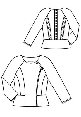 Pattern Jacket with a basque and asymmetric fastening (Burda 6/2018, pattern number 104 A)