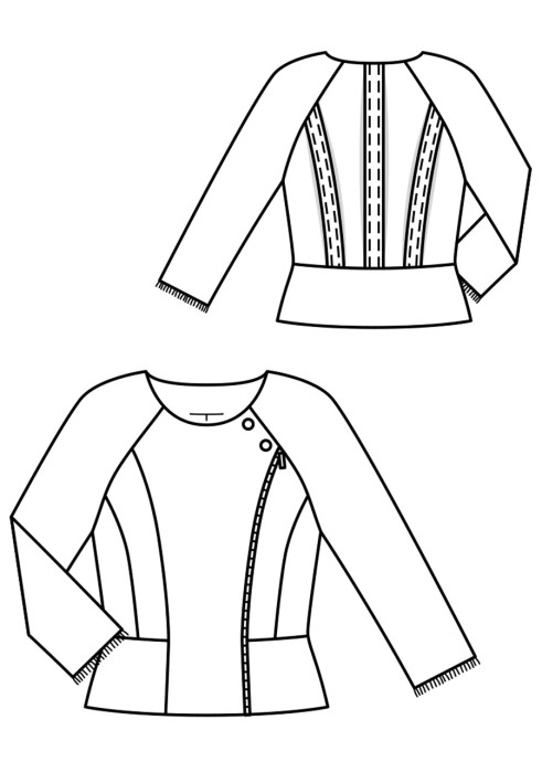 Pattern Jacket with a basque and asymmetric fastening (Burda 6/2018, pattern number 104 A)