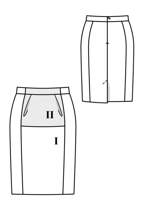 Викрійка Спідниця-олівець з контрастною деталлю (Burda 11/2018, № викрійки 114 A)