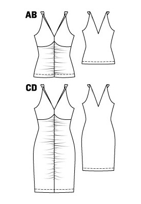 Выкройка Топ трикотажный с драпировками (Burda 5/2011, № выкройки 107 B)