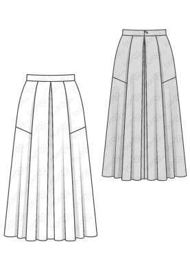 Pattern Satin silk maxi skirt (Burda 2/2018, pattern no. 6386 A)