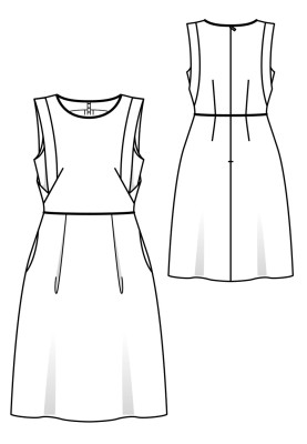 Pattern A cut-off dress with a flared skirt (Burda 6/2018, pattern number 101)