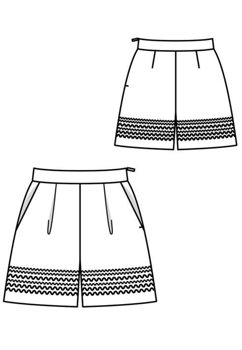 Pattern Shorts with pleats at the waist (Burda 6/2018, pattern number 105 A)