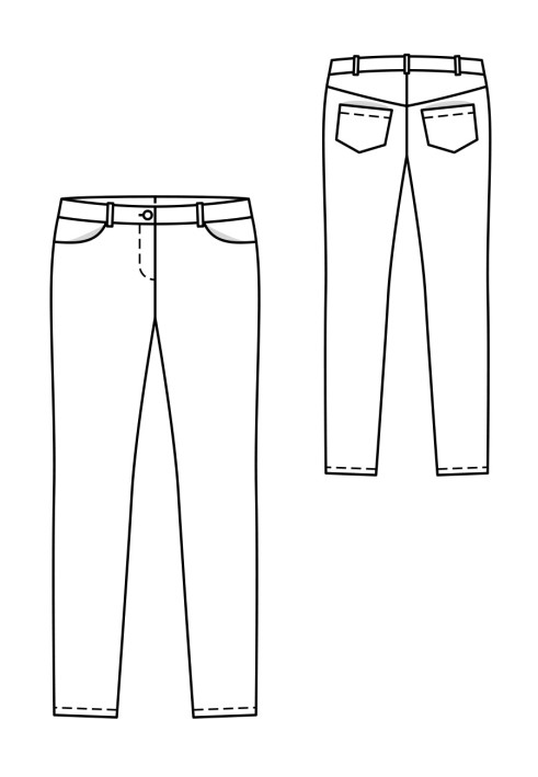 Pattern Pants narrow from fabric under the skin (Burda 8/2019, pattern number 104)