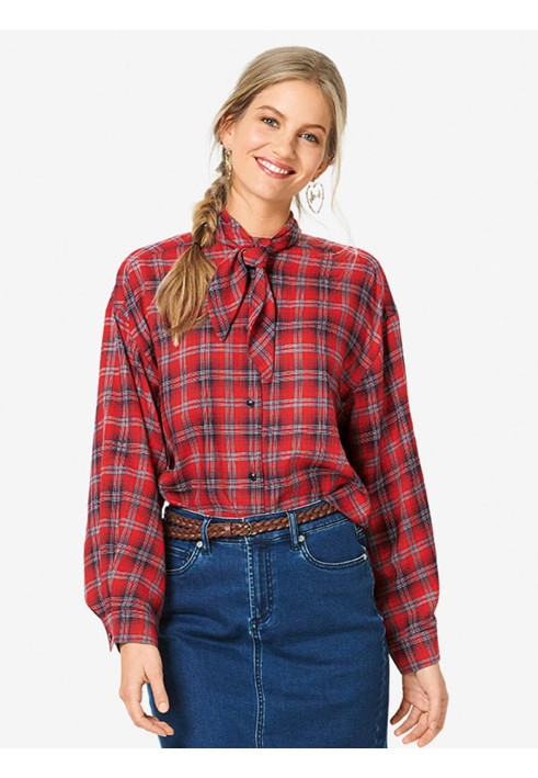 Pattern Blouse-shirt with a wide belt (Burda 2/2019, pattern number 6263 C)