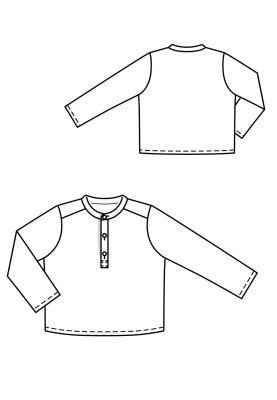 Pattern Shirt with stand-up collar and polo fastening (Burda 6/2020, pattern number 132)