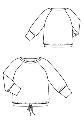 Pattern Pullover with wide cuffs on raglan sleeves (Burda 10/2020, pattern number 126)