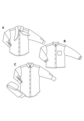 Pattern Shirt with collar-tie (Burda 2/2019, pattern number 6263 A)