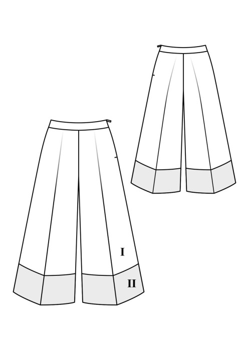 Pattern Culottes with arrow pleats (Burda 6/2020, pattern number 112)