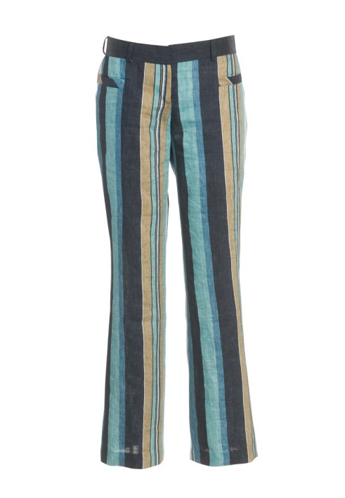 Pattern Pants with a flared cut in a stripe (Burda 4/2011, pattern number 104 B)