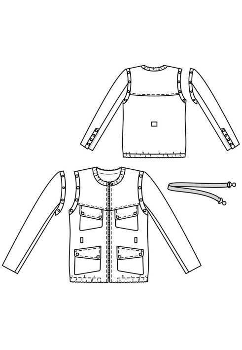 Выкройка Куртка-трансформер с отстегивающимися рукавами (Burda 4/2018, № выкройки 111)