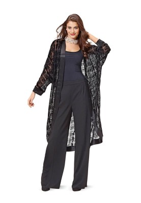 Pattern Long cardigan of simple cut (Burda 2/2016, pattern number 6588 B)