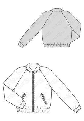 Pattern Bomber jacket with raglan sleeves (Burda 2/2017, pattern number 6478 A)