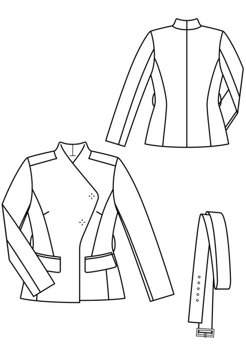 Pattern Jacket of a fitted silhouette with a stand-up collar (Burda 10/2018, pattern number 108)