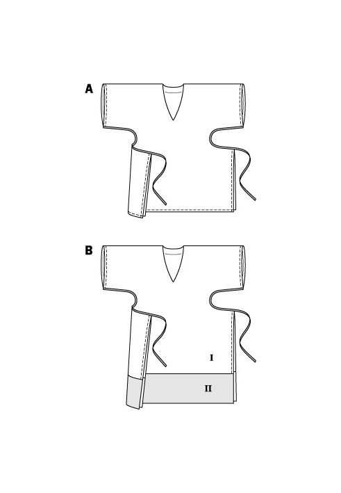 Pattern Dress with one-piece sleeves and ties (Burda 1/2014, pattern number 6936 B)