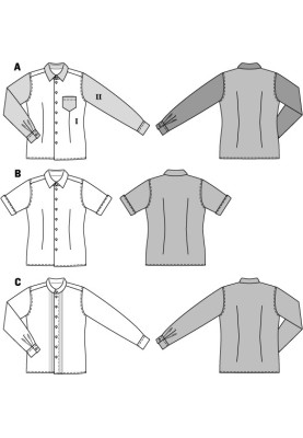 Pattern Shirt with a fitted cut combined (Burda 1/2014, pattern number 6931 A)