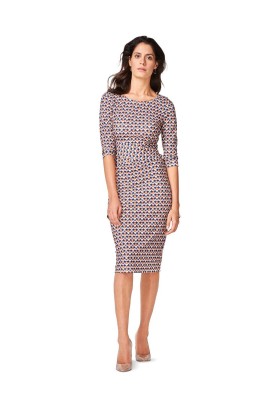 Pattern Long dress with a shaped sewn-in belt (Burda 2/2017, pattern number 6485 B)