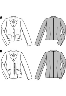 Викрійка Жакет трикотажний із застібкою на блискавку (Burda 2/2015, № викрійки 6703 B)