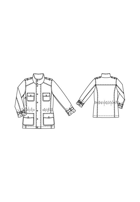 Gabardine parka pattern with a high stand-up collar (Burda 10/2010, pattern number 137)