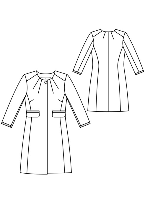 Pattern Single-breasted coat with a fitted cut (Burda 12/2017, pattern number 102)