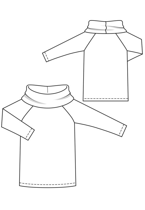 Pattern Pullover with raglan sleeves and collar-clamp (Burda 9/2018, pattern number 125)