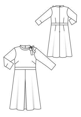 Pattern Dress with a narrow bodice and flared skirt (Burda 9/2018, pattern number 113 A)