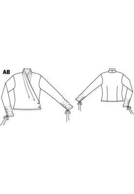 Pattern Blouse with a smell and stand-up collar (Burda 9/2010, pattern number 111 A)