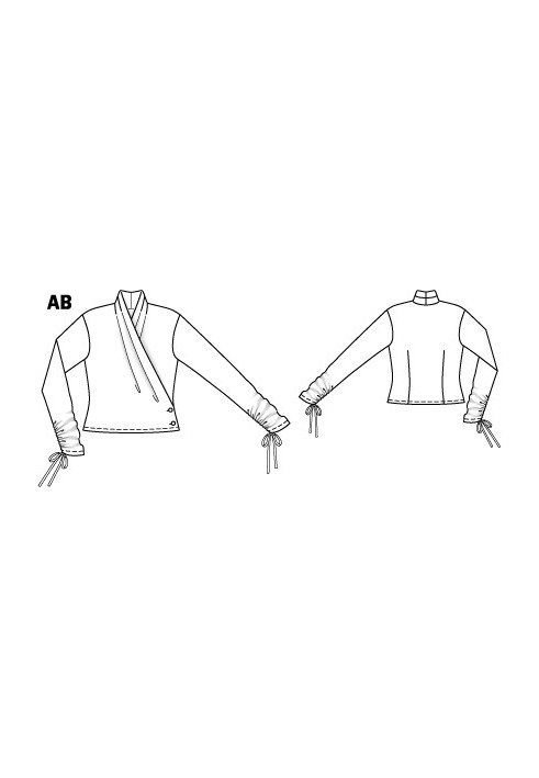 Выкройка Блузка с запахом и воротником-стойкой (Burda 9/2010, № выкройки 111 A)