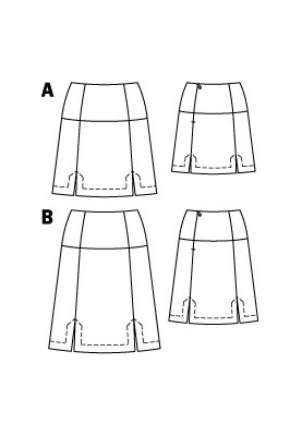 Pattern A-line skirt with slits in the seams (Burda 9/2010, pattern number 106 B)