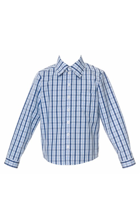 Pattern A shirt with a classic cut in a check (Burda 9/2010, pattern number 138 A)