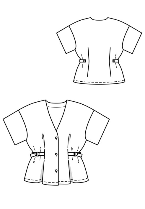 Выкройка Блуза-рубашка с приспущенными проймами (Burda 5/2020, № выкройки 106)