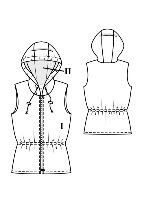 Pattern Vest with hood in sports style (Burda 5/2020, pattern number 119)