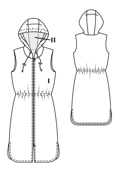 Выкройка Платье в спортивном стиле с капюшоном (Burda 5/2020, № выкройки 118)