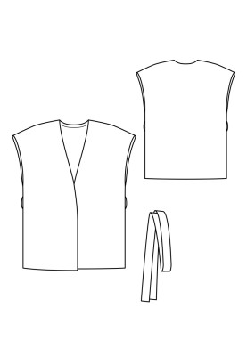 Pattern Vest of a simple cut with a belt (Burda 5/2020, pattern number 128)