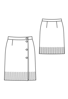 Pattern Pencil skirt with a smell on buttons (Burda 5/2020, pattern number 123)