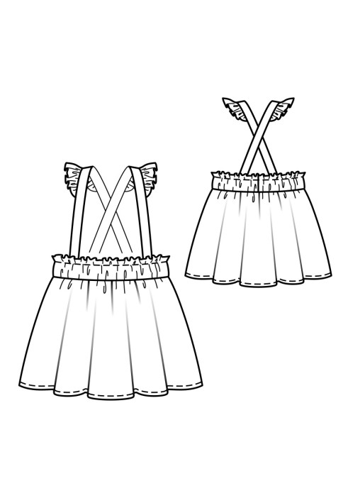 Pattern Skirt on straps with frills (Burda 5/2020, pattern number 129)