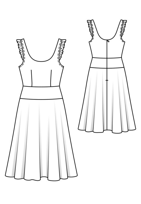 Pattern Dress with straps with a deep neckline (Burda 5/2020, pattern number 107)