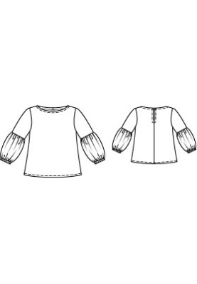 Pattern Blouse of a spacious cut with puffy sleeves (Burda 9/2012, pattern number 150)