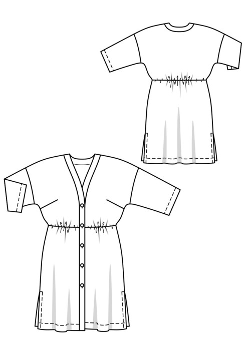 Pattern Dress-linen shirt with a through fastener (Burda 5/2020, pattern number 124)